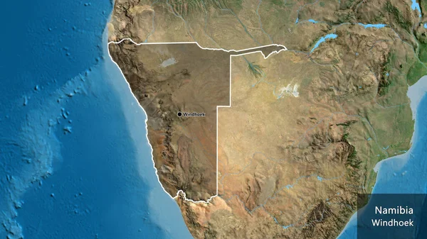 Primo Piano Della Zona Confine Con Namibia Evidenziando Con Una — Foto Stock
