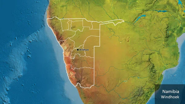 Close Van Het Grensgebied Van Namibië Zijn Regionale Grenzen Een — Stockfoto