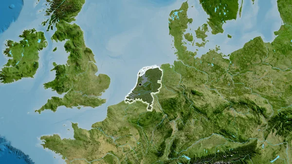 Primer Plano Zona Fronteriza Los Países Bajos Destacando Con Una — Foto de Stock