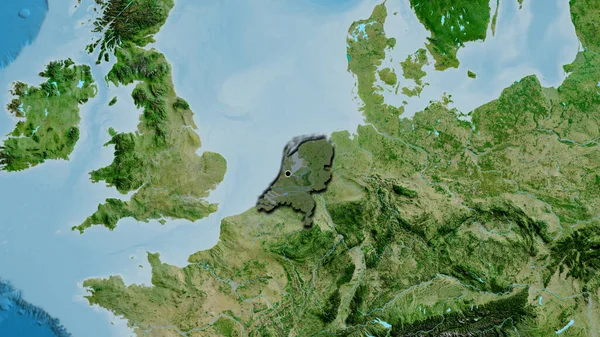 네덜란드 지역의 촬영은 지도에 오버레이로 조명되고 국토의 가장자리를 — 스톡 사진