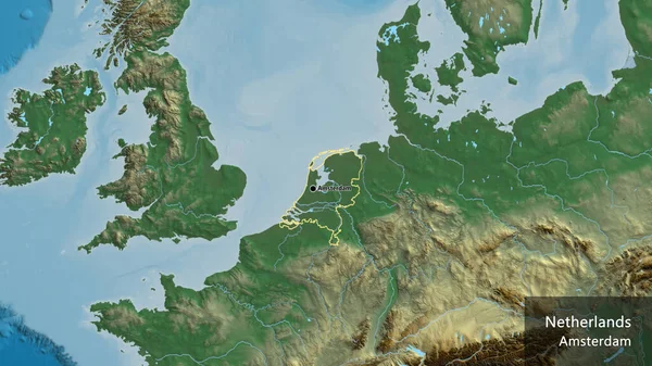 Primer Plano Zona Fronteriza Los Países Bajos Mapa Relieve Punto —  Fotos de Stock
