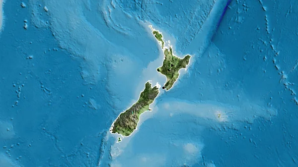 衛星地図上のニュージーランドの国境地帯の閉鎖 資本ポイント 全国の概要 — ストック写真