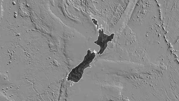 Detailní Záběr Pohraniční Oblasti Nového Zélandu Zvýrazňující Tmavou Vrstvu Dvouúrovňové — Stock fotografie