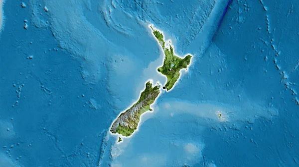 Close Van Het Grensgebied Met Nieuw Zeeland Een Satellietkaart Hoofdpunt — Stockfoto