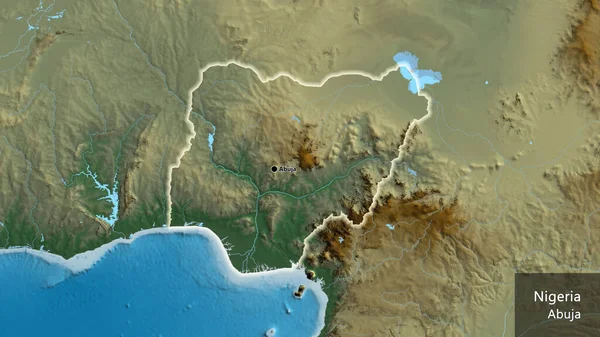 Primer Plano Zona Fronteriza Níger Mapa Ayuda Punto Capital Brillan —  Fotos de Stock
