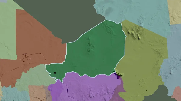 Gros Plan Zone Frontalière Niger Mettant Évidence Une Sombre Superposition — Photo