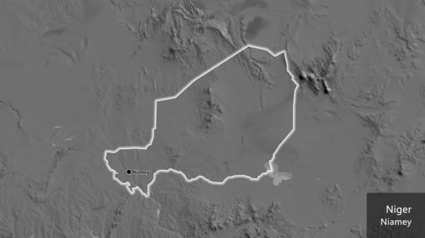 지도에서 니제르 지역의 사진입니다 국가의 형태로 있습니다 나라의 — 스톡 사진