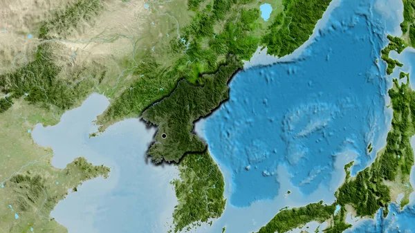 Close Van Het Grensgebied Van Noord Korea Met Een Donkere — Stockfoto