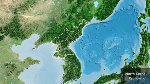 Close Zona Fronteiriça Coreia Norte Das Suas Fronteiras Regionais Num — Fotografia de Stock