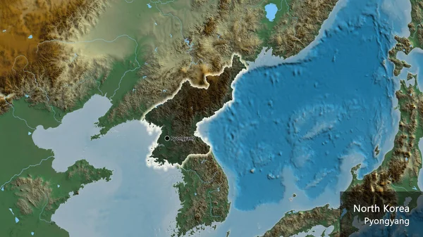 Gros Plan Zone Frontalière Nord Coréenne Mettant Évidence Une Couverture — Photo