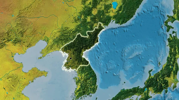 Gros Plan Zone Frontalière Nord Coréenne Mettant Évidence Une Couverture — Photo