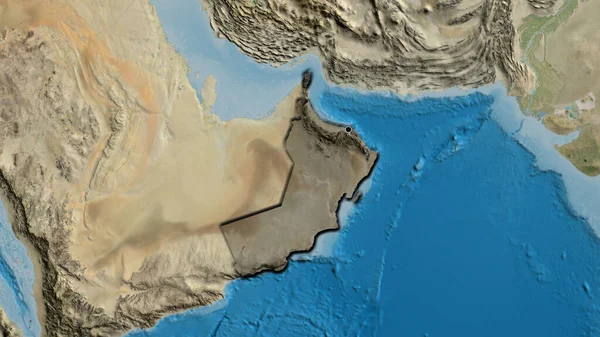Primer Plano Zona Fronteriza Omán Destacando Con Una Oscura Superposición — Foto de Stock