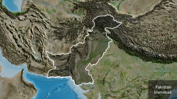 Primer Plano Zona Fronteriza Pakistán Destacando Con Una Oscura Superposición — Foto de Stock
