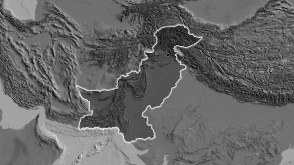 Primer Plano Zona Fronteriza Pakistán Destacando Con Una Oscura Superposición —  Fotos de Stock