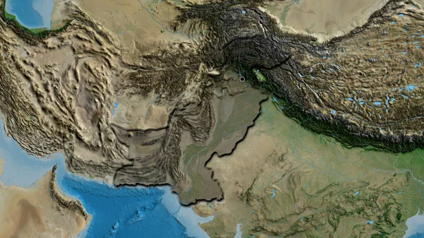 Gros Plan Zone Frontalière Pakistanaise Mettant Évidence Une Superposition Sombre — Photo