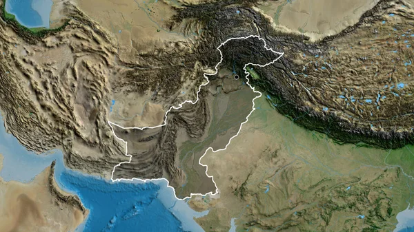 Gros Plan Zone Frontalière Pakistanaise Mettant Évidence Une Superposition Sombre — Photo