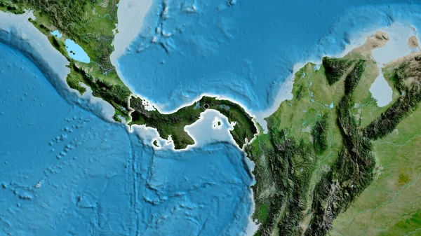 Primer Plano Zona Fronteriza Panamá Destacando Con Una Oscura Superposición —  Fotos de Stock