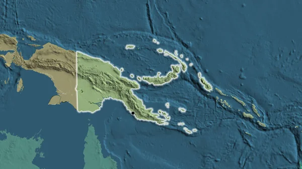 Κοντινό Πλάνο Της Μεθοριακής Περιοχής Της Παπουασίας Νέας Γουινέας Διοικητικό — Φωτογραφία Αρχείου