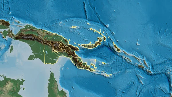 Крупный План Пограничной Зоны Папуа Новой Гвинеи Региональных Границ Карте — стоковое фото