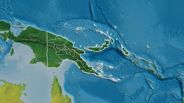 Gros Plan Sur Zone Frontalière Papouasie Nouvelle Guinée Ses Frontières — Photo