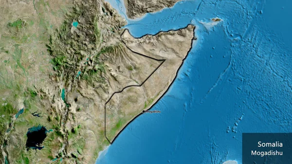 Primo Piano Della Zona Frontiera Somala Una Mappa Satellitare Punto — Foto Stock