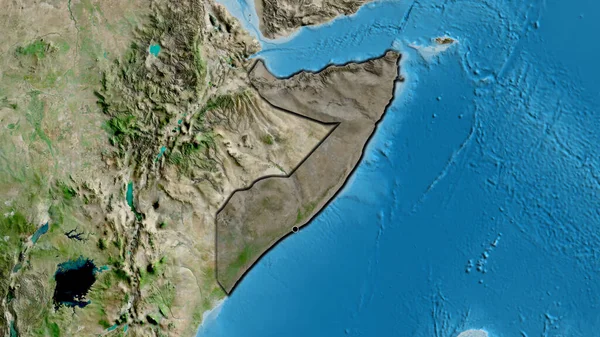 Close Área Fronteiriça Somália Destacando Com Uma Cobertura Escura Mapa — Fotografia de Stock
