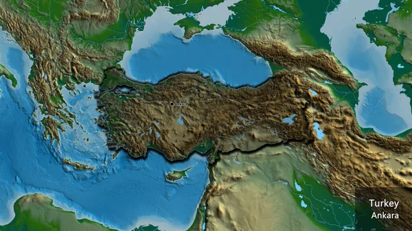 Primer Plano Zona Fronteriza Turkiye Destacando Con Una Superposición Oscura — Foto de Stock