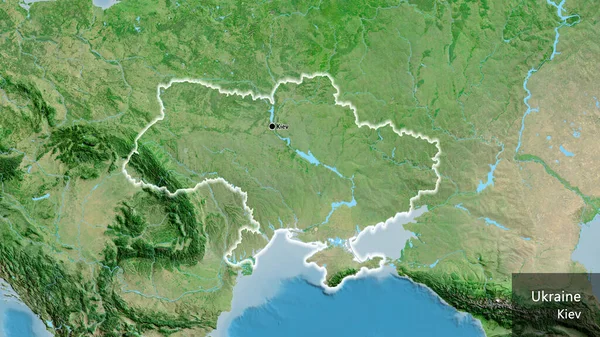Ukrán Határ Menti Terület Közelsége Műholdas Térképen Remek Pont Ragyogj — Stock Fotó
