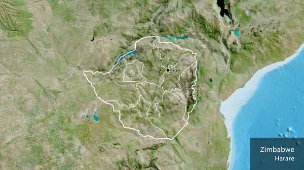 Gros Plan Sur Frontière Zimbabwéenne Ses Frontières Régionales Sur Une — Photo