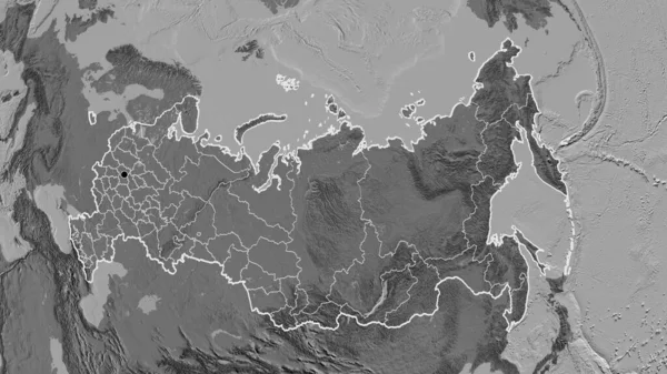 Plano Perto Zona Fronteiriça Rússia Das Suas Fronteiras Regionais Num — Fotografia de Stock