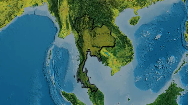 Primer Plano Zona Fronteriza Tailandia Destacando Con Una Oscura Superposición — Foto de Stock