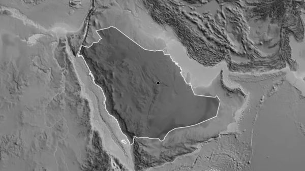 Gros Plan Zone Frontalière Arabie Saoudite Avec Une Couverture Sombre — Photo