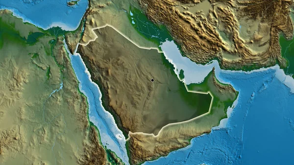 Close Van Het Grensgebied Van Saoedi Arabië Met Een Donkere — Stockfoto