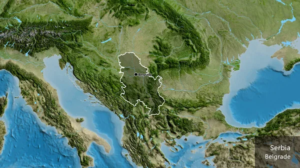 Gros Plan Zone Frontalière Serbie Mettant Évidence Une Superposition Sombre — Photo