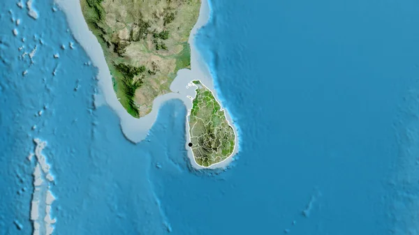 Zbliżenie Strefy Przygranicznej Sri Lanki Jej Granic Regionalnych Zdjęciu Satelitarnym — Zdjęcie stockowe