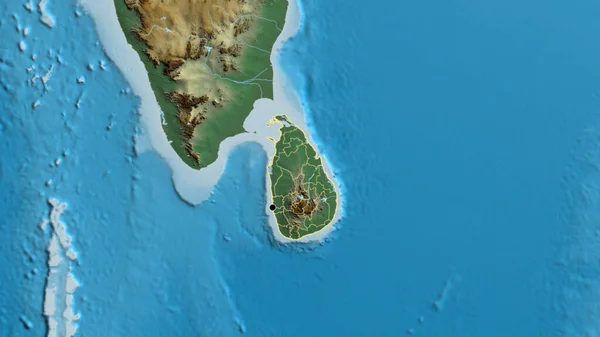 Крупный План Пограничной Зоны Шри Ланки Региональных Границ Карте Рельефа — стоковое фото