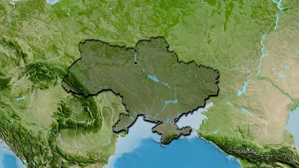 우크라이나 지역의 촬영은 지도에 구름이 국토의 가장자리를 — 스톡 사진