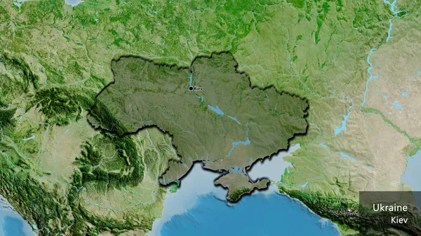 Primer Plano Zona Fronteriza Ucrania Destacando Con Una Oscura Superposición — Foto de Stock