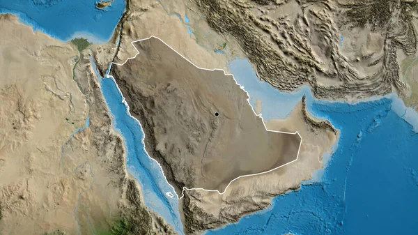 Close Área Fronteira Arábia Saudita Destacando Com Uma Sobreposição Escura — Fotografia de Stock