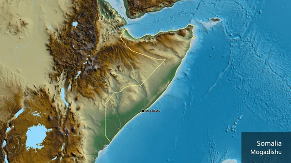 Närbild Somalias Gränsområde Hjälporganisation Huvudpunkt Runt Landet Landets Engelska Namn — Stockfoto