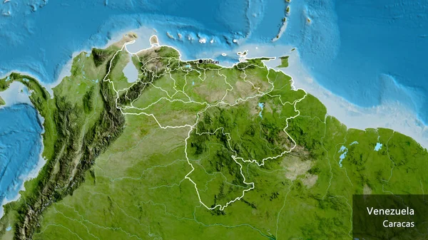 Nahaufnahme Des Venezolanischen Grenzgebiets Und Seiner Regionalen Grenzen Auf Einer — Stockfoto