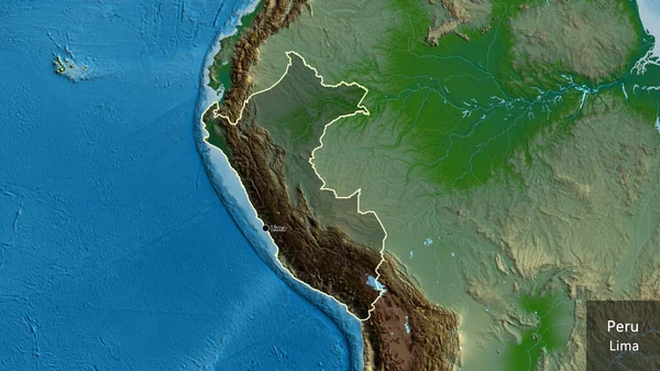 Close Dari Peru Batas Daerah Menyoroti Dengan Overlay Gelap Pada — Stok Foto