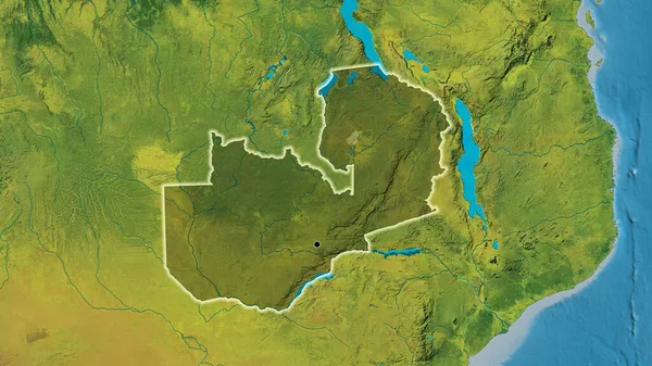 Primer Plano Zona Fronteriza Zambia Destacando Con Una Oscura Superposición —  Fotos de Stock
