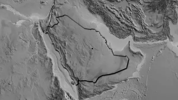 Close Van Het Grensgebied Met Saoedi Arabië Een Grijze Kaart — Stockfoto