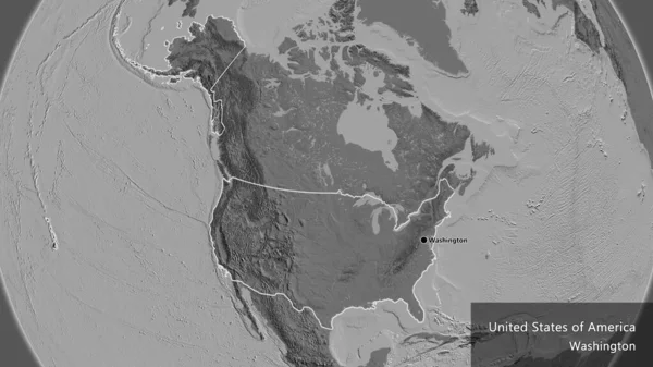 Amerika Birleşik Devletleri Sınır Bölgesinin Bir Bileklik Haritasında Yakın Plan — Stok fotoğraf