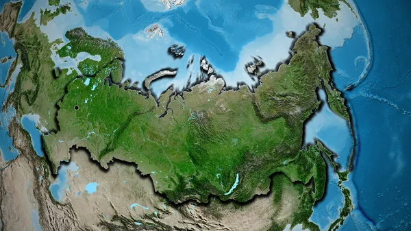 Primer Plano Zona Fronteriza Rusia Mapa Satelital Punto Capital Bordes — Foto de Stock