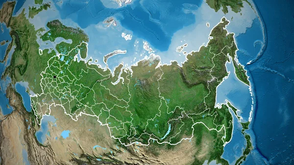 Крупный План Приграничной Зоны России Региональных Границ Спутниковой Карте Отличный — стоковое фото