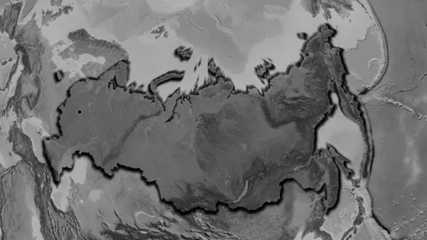 Close Van Het Russische Grensgebied Met Een Donkere Overlay Een — Stockfoto