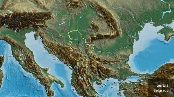 세르비아 지역의 지도에 있습니다 국가의 모양을 중심으로 나라의 — 스톡 사진