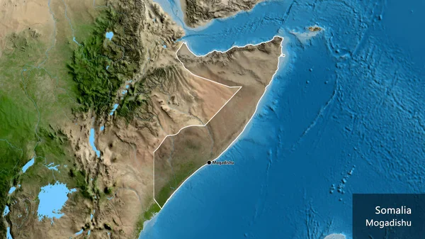 Γκρο Πλαν Της Μεθοριακής Περιοχής Της Σομαλίας Σκούρα Επικάλυψη Δορυφορικό — Φωτογραφία Αρχείου
